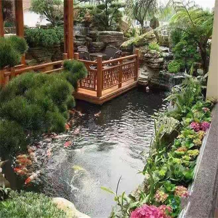 崇川别墅庭院景观设计鱼池